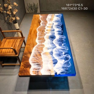 【藝家生活館】✨客製化 桌子 樹脂河流桌 原木實木大板桌 茶桌 茶臺 餐桌 胡桃木桌子 小茶几 環氧海洋桌子