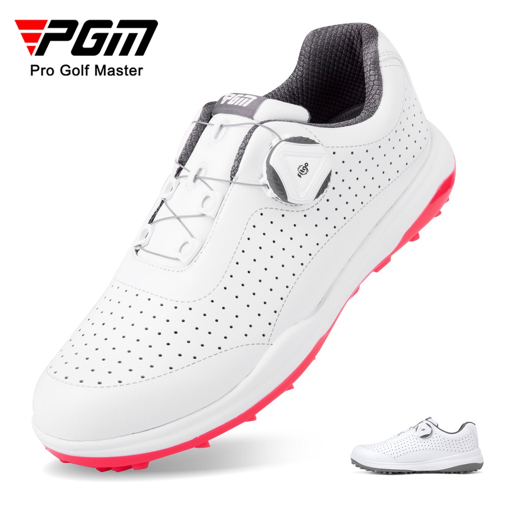 PGM 高爾夫女鞋防側滑運動鞋新透氣孔旋鈕扣高爾夫球鞋女 XZ201