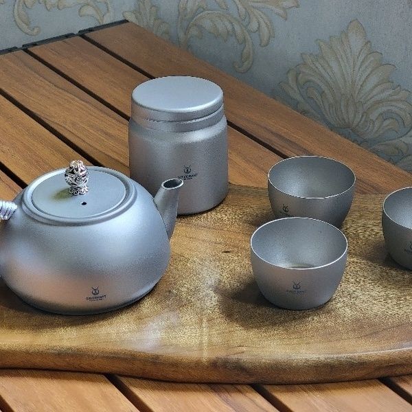 純鈦茶具鈦茶壺戶外運動便攜鈦合金泡茶器鈦自帶濾網鈦茶具套裝