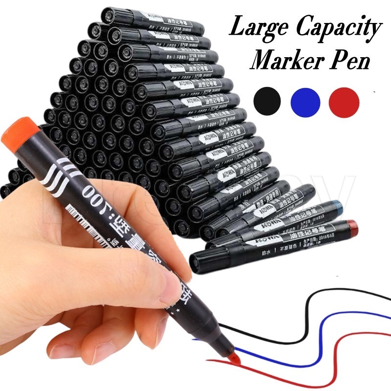 專業工程鋼紙板繪圖記號筆 DIY 塗鴉書寫記號筆持久快乾大尖筆 3 色超大容量油性記號筆