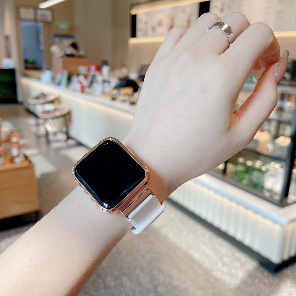 XIAOMI 小米 Redmi Watch 3 錶帶帶金屬保護殼保險槓矽膠手鍊 Redmi 3 手錶