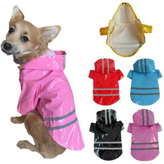 防水狗夾克 PU 狗雨衣適合小型犬貓反光小狗雨衣