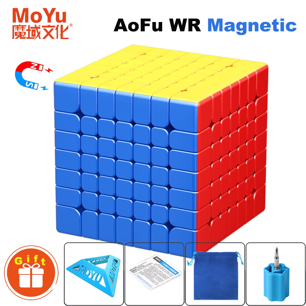 Moyu Aofu WRM 7x7 磁性魔法速度魔方無貼紙專業 Fidget 玩具魔域奧福 7x7 WR M Cubo
