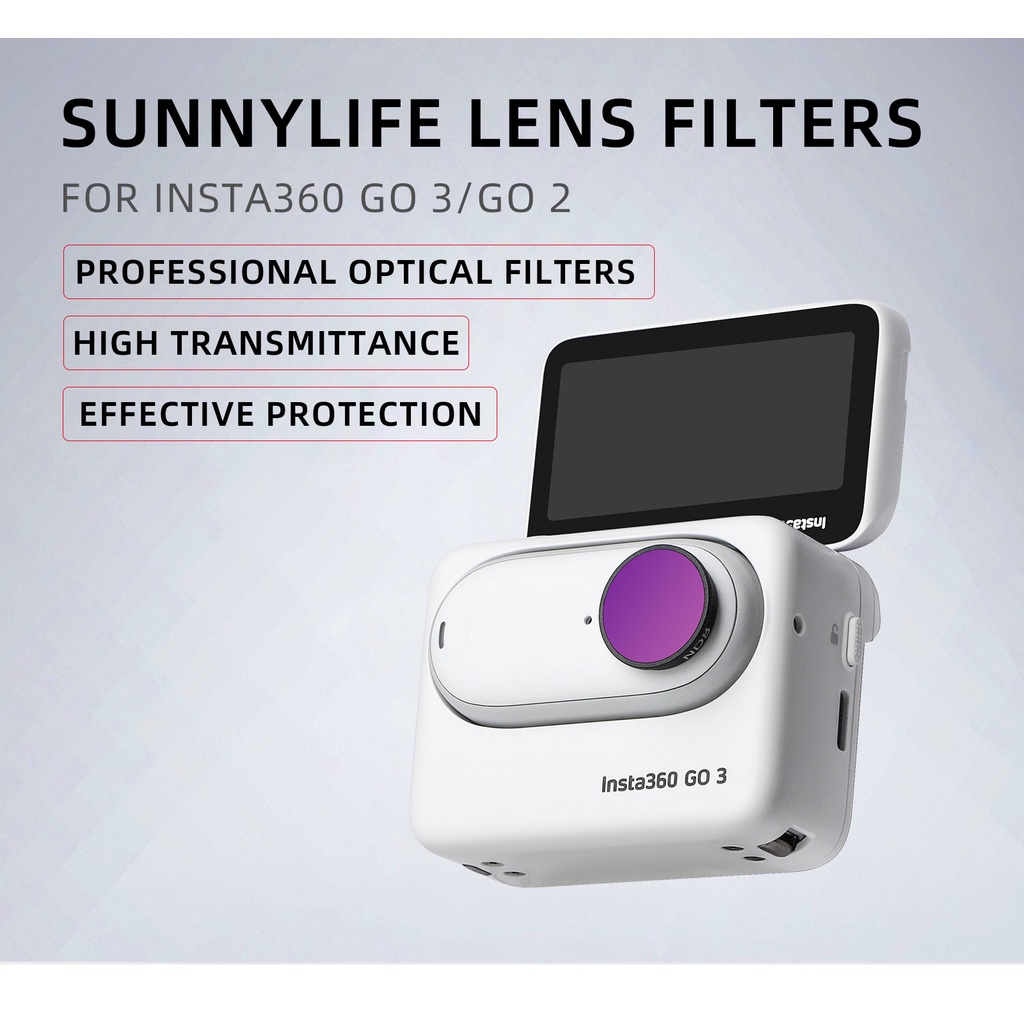 Sunnylife Insta360 GO 3濾鏡 ND減光鏡 MCUV CPL拇指運動相機GO 2通用