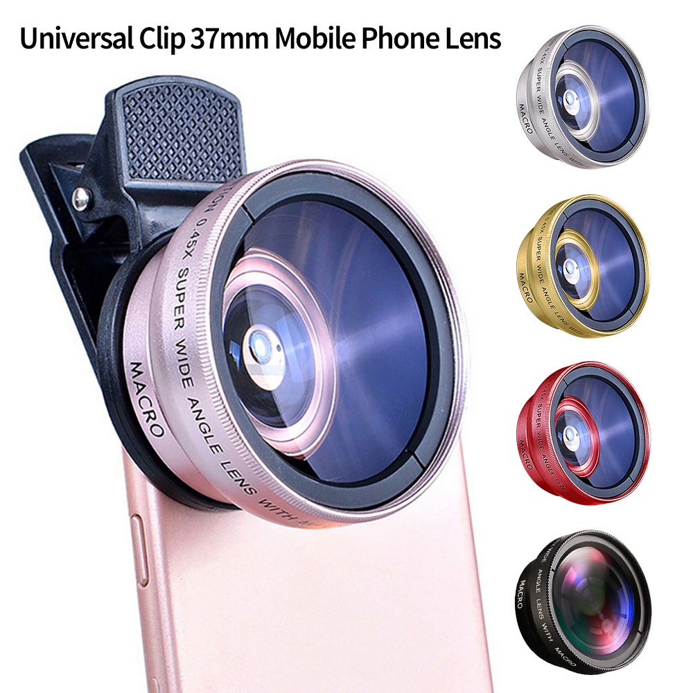 2 功能手機鏡頭 0.45X 廣角鏡頭和 12.5X 微距高清相機鏡頭通用適用於 iPhone Android 手機