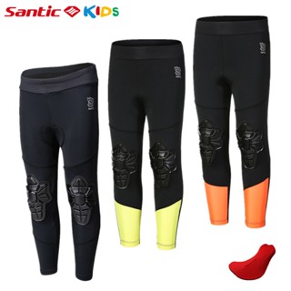Santic 兒童騎行褲護膝透氣訓練運動平衡自行車緊身衣 4D 襯墊