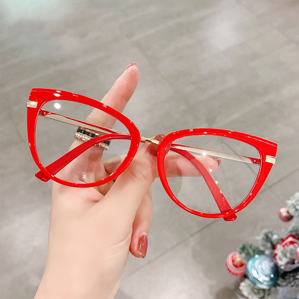 時尚女士眼鏡帶框電腦護目鏡防藍光眼鏡紅色