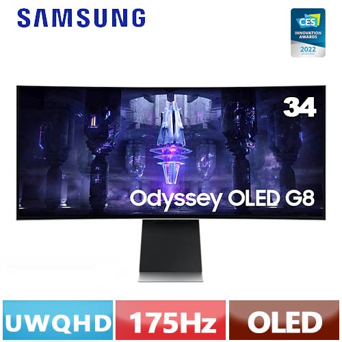 SAMSUNG三星 34型 Odyssey OLED G8 曲面電競顯示器 S34BG850SC省8000 登錄送手機