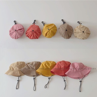 【現貨】▸帽子◂兒童可收納的漁夫帽 露營必備 •5色