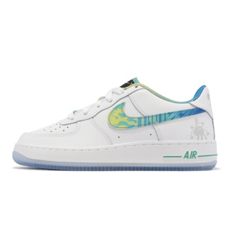 Nike 休閒鞋 Air Force 1 LV8 GS 白 藍 漸層 冰底 女鞋 大童 【ACS】 FJ7691-191