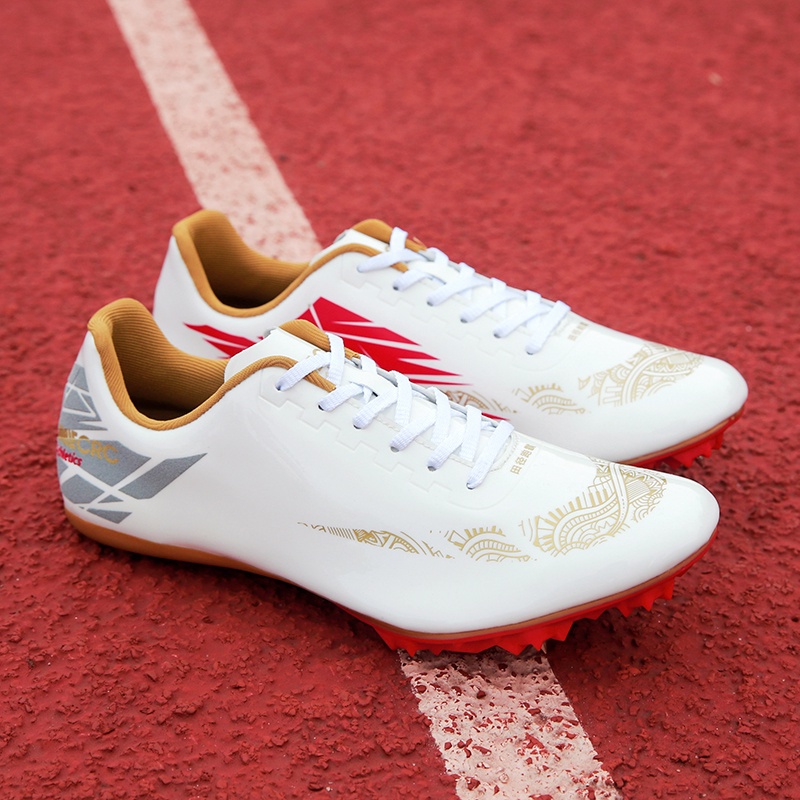新款男士田徑鞋男釘鞋跑步短跑運動鞋女運動長跳運動鞋追踪專業 XQ0A