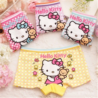 【hello kitty -4條裝】兒童女童女寶寶學生 小孩三角 大中童短褲平口褲衩純棉內褲