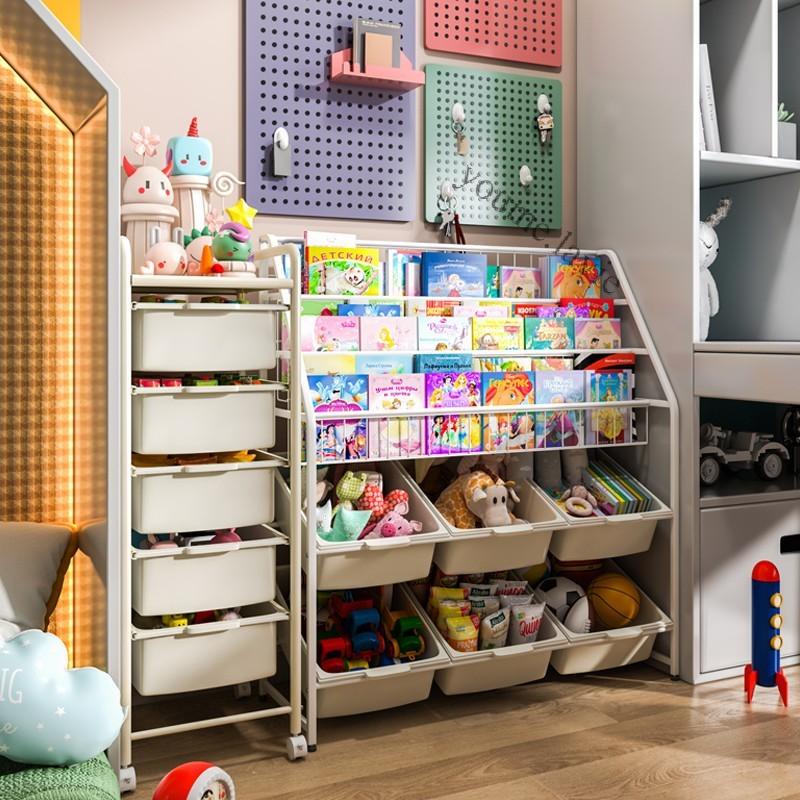 【采美生活】免運 兒童玩具收納架繪本架一體幼兒園寶寶書架玩具架置物整理箱儲物櫃