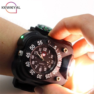 Kewiey LED 腕燈戶外防水可充電手錶手電筒,適用於戶外露營
