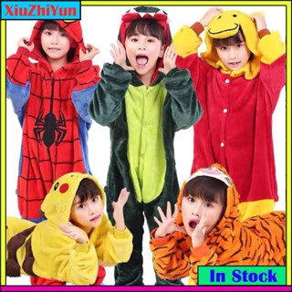 Kigurumi 恐龍皮卡丘 Stitch 熊貓連體衣兒童兒童動物連身衣女孩男孩法蘭絨睡衣