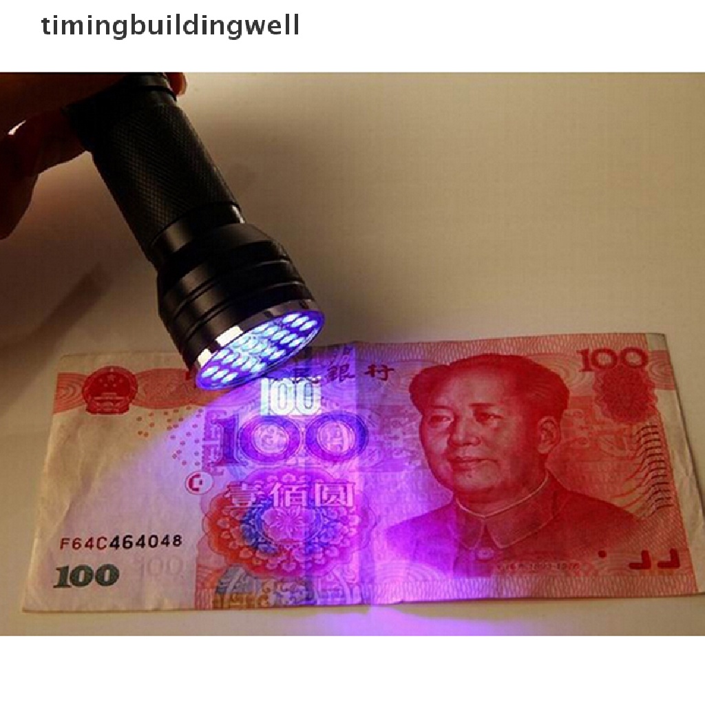 Twth UV 紫外線 21 LED 手電筒迷你黑光燈鋁手電筒燈新 QDD