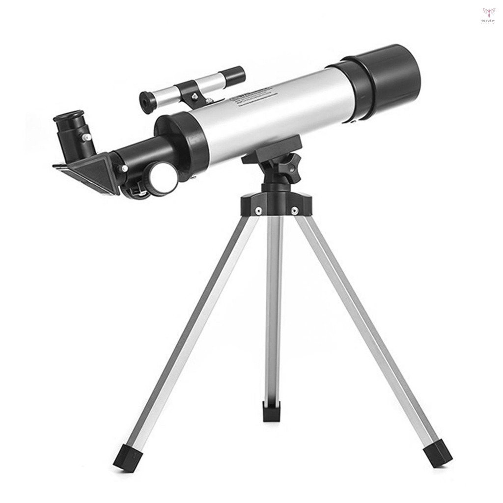 天文望遠鏡90倍放大率緊湊型便攜式望遠鏡，帶查找器範圍可調三腳架，適合兒童初學者