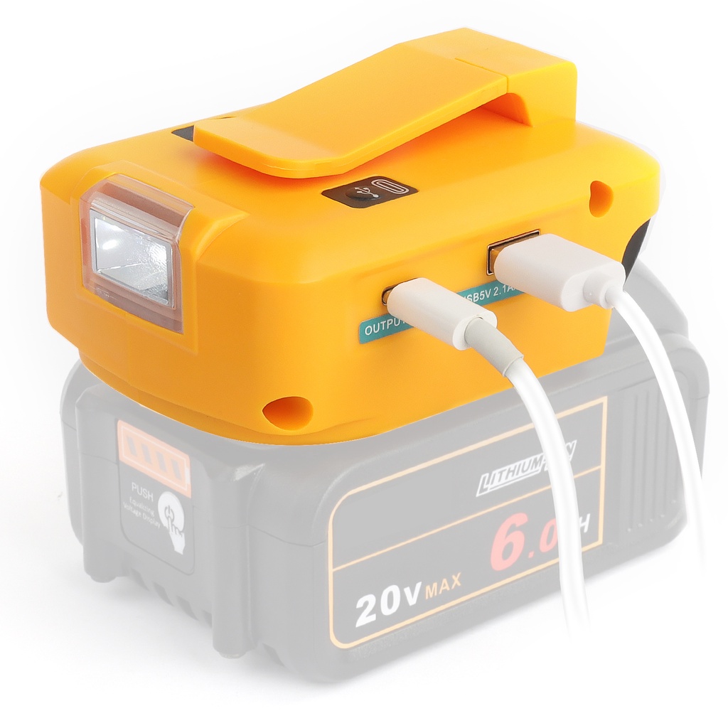 得偉 DCB200 5Abattery 轉換為電源 DC 12V 和 c 型 USB 充電器 LED 燈的電池適配器