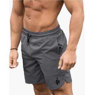 男士健美健身口袋夏季透氣涼爽運動跑步訓練排汗印花寬鬆短褲