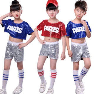 兒童表演服裝服裝舞蹈服裝舞臺表演服裝閃亮兒童服裝亮片