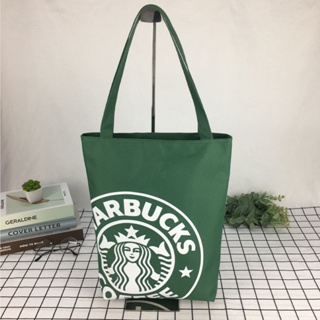 STARBUCKS 星巴克簡約托特購物袋卡通帆布防水飯盒便當袋商品