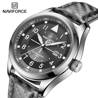 Naviforce 男士休閒運動手錶頂級品牌豪華軍用皮革時尚石英手錶
