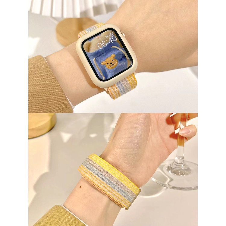適用於 Redmi Watch 4 3 Active 魔術貼尼龍錶帶 搭配保護軟殼 紅米4 保護殼 保護套 智能手腕帶