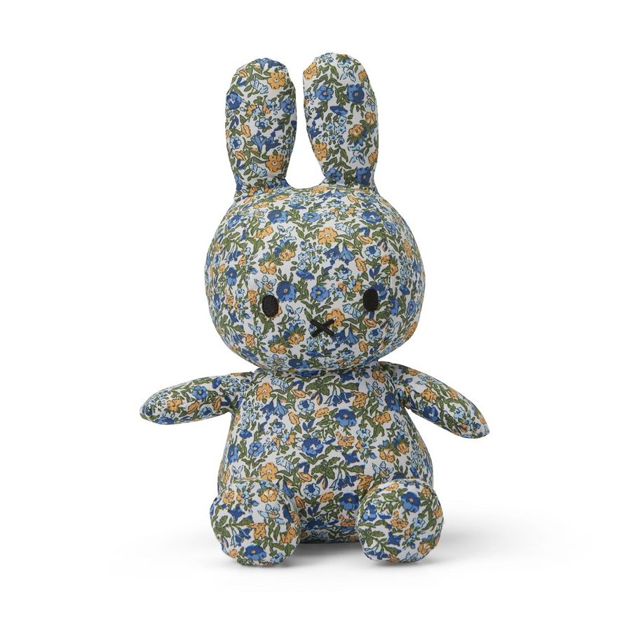 荷蘭 BON TON TOYS Miffy 米菲兔碎花填充玩偶/ 藍綠色/ 23CM eslite誠品