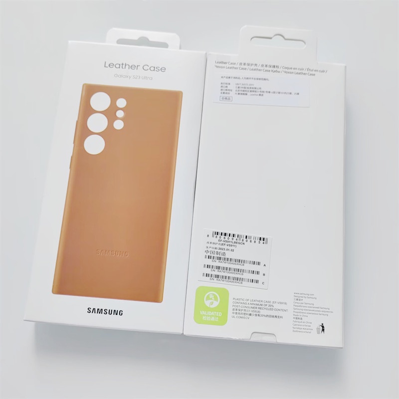 SAMSUNG 官方原裝 S23 Ultra 真皮三星 Galaxy S23 S22 Ultra 手機殼經典品質商務全面