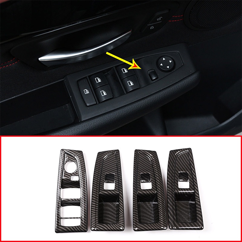 BMW 寶馬2系 F45 F46 218i 2015-2018 左手駕駛 4件 碳纖維ABS 車窗升降開關按鈕蓋