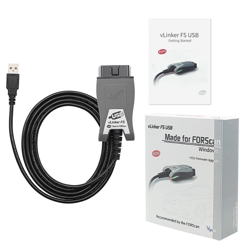 Vgate vLinker FS ELM327 OBD2 掃描儀 USB 適配器適用於 FORScan HS/MS-CA
