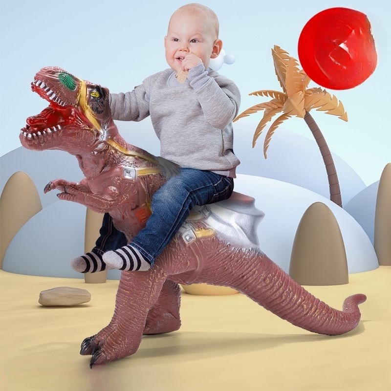 大號軟膠恐龍玩具電動發聲仿真塑搪膠霸王龍動物模型兒童玩具