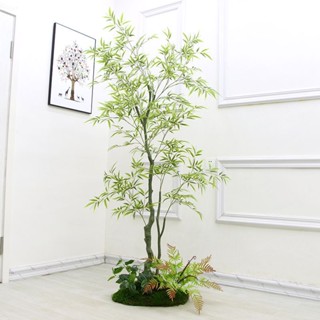 「Camellia」ins仿生綠植盆栽 組合裝飾假樹 假竹子仿 真植物盆栽 園藝造景 模擬樹 模擬竹子 招財盆栽 宅栽
