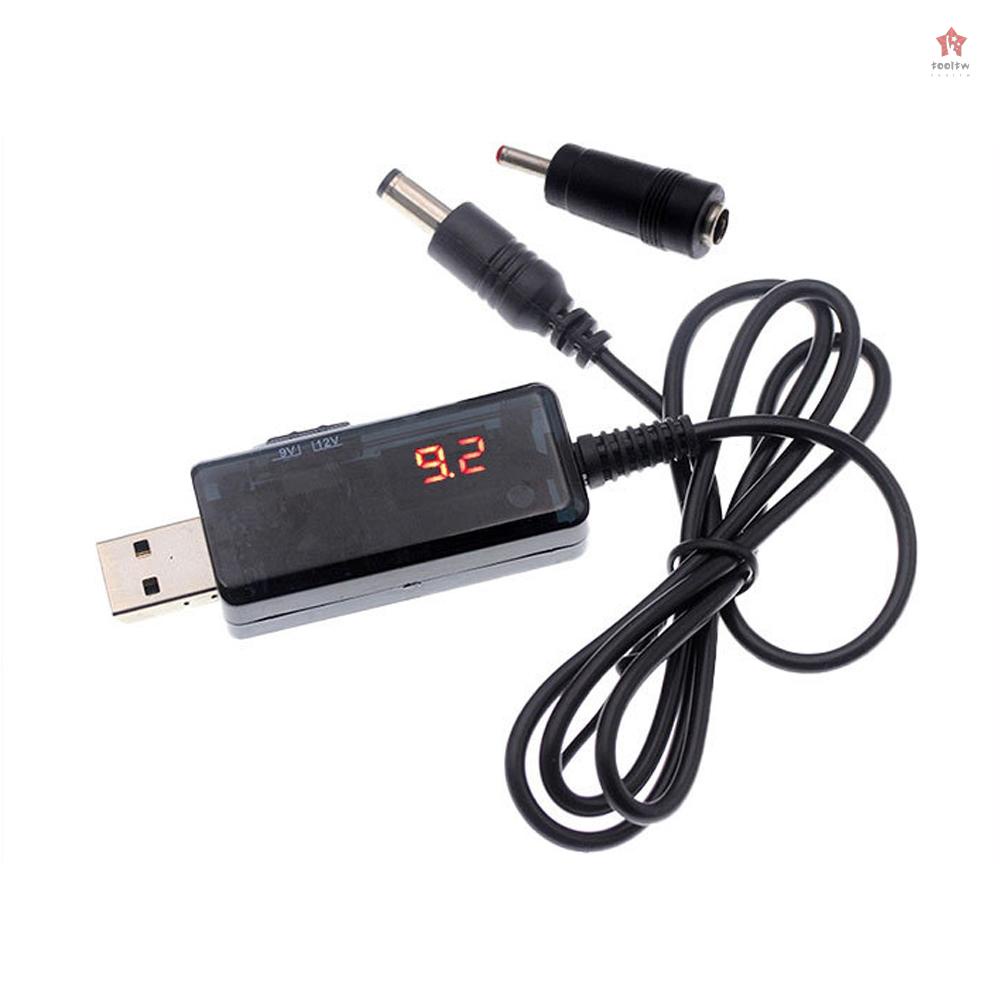 T &amp; M{USB 升壓轉換器電纜 DC5V 至 9V 12V 升壓電源線,帶 DC 插孔 5.5x2.1/2.5mm