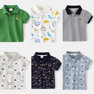 Soffny Kids Polo 衫男童棉 T 恤兒童服裝夏季休閒短袖嬰兒襯衫 Polo kemeja budak le