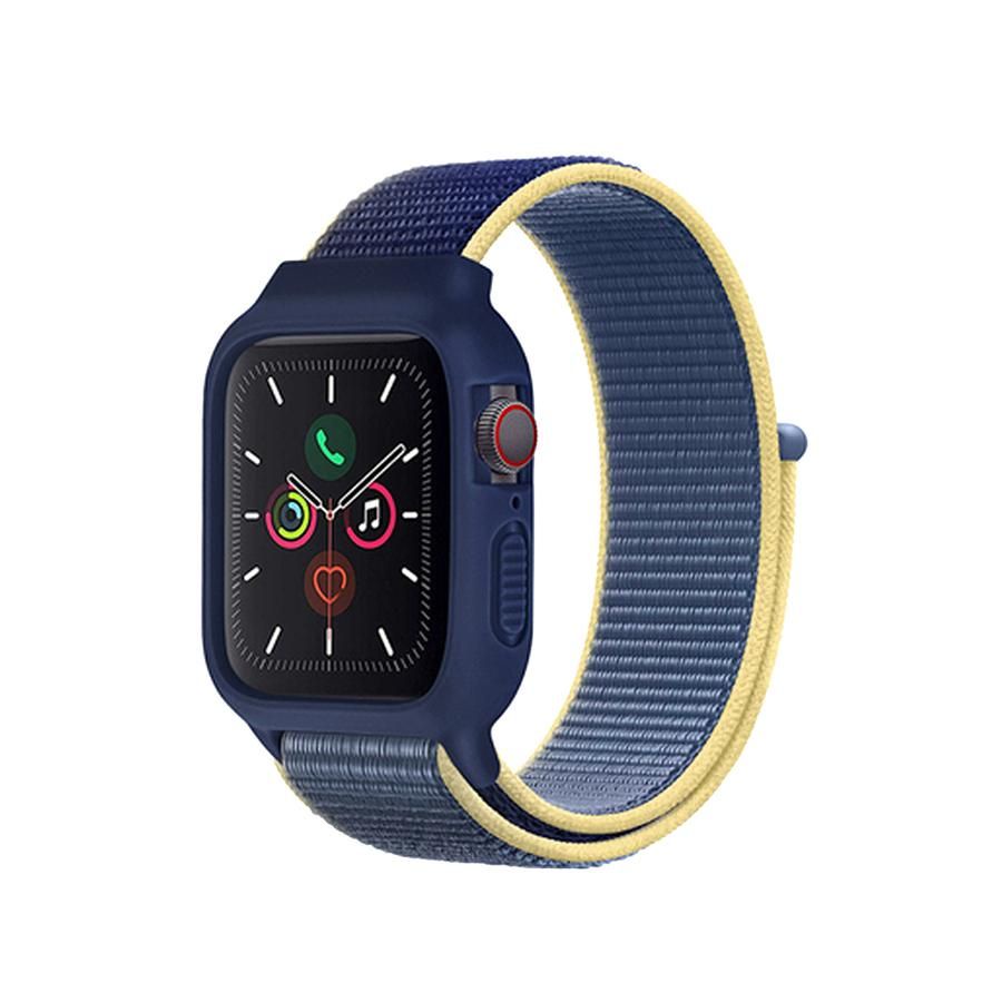 Beson Apple Watch 42/44/45mm一體式全包覆尼龍織紋錶帶/ 冰洋藍 eslite誠品