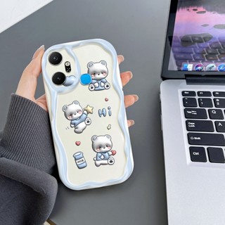 YBD Infinix Smart 6 Plus X6823 X6823C 小鮮花可愛小狗圖案矽膠材質軟殼可愛波浪手機殼