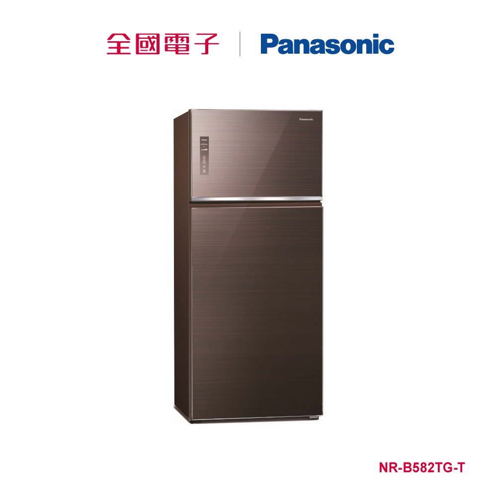Panasonic 580L 雙門玻璃冰箱-棕  NR-B582TG-T 【全國電子】