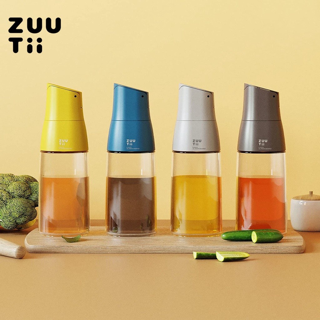 Zuutii無滴油瓶重力開關蓋自動防滴漏廚房玻璃醬油瓶分油器