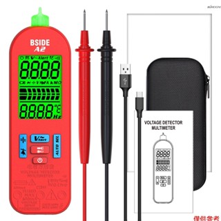 KKmoon BSIDE 迷你數字電筆萬用表自動量程A2充電款萬能表紅色 【高配：主機+中英雙文說明書+表筆+工具包+