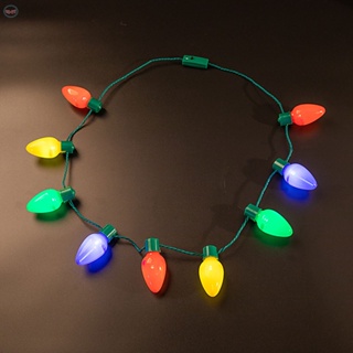 聖誕 LED 發光閃爍燈泡發光服裝項鍊新年裝飾
