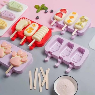 雪糕模具矽膠自製雪糕模具冰棒冰糕冰激凌盒冰棒模具家用製作卡通冰塊模型