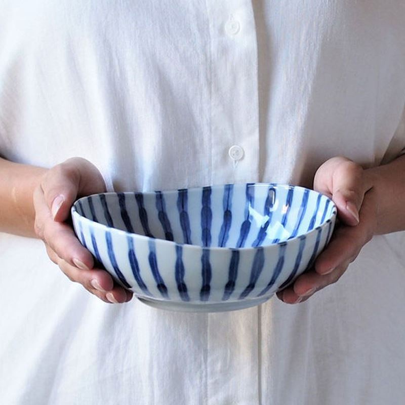 日本原裝進口餐具美濃燒陶瓷碗日式家用缽碗湯碗橢圓缽濃十草