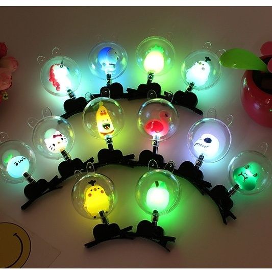 LED閃光波波球髮夾卡通髮卡夜市地攤熱賣爆款地推小禮品發光玩具