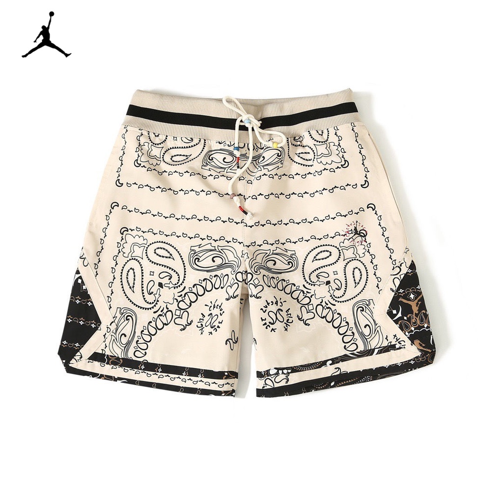 Air Jordan X Travis Scott 男士運動休閒短褲女士條紋時尚透氣短褲
