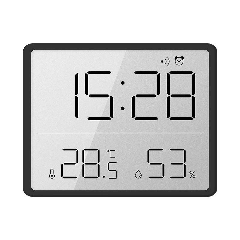 壁掛式電子時鐘  簡約LCD磁吸時鐘 數字時鐘 溫度計溼度計