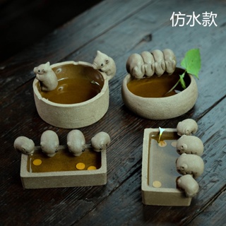 宜興紫砂茶寵豬豐衣足食小豬槽茶具雕塑茶盤擺件禮品工藝品批發