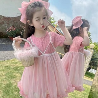 女童洋裝 夏天 女童裝 小洋裝 女兒童網紗裙洋裝 女寶寶時尚公主裙 小女孩韓版洋裝甜美網紗裙子禮服