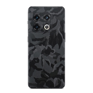 適用於 OnePlus Ace2 Ace Pro 11 10 Pro 黑色迷彩貼花皮膚的 3D 迷彩木皮膜包裹皮膚手機背