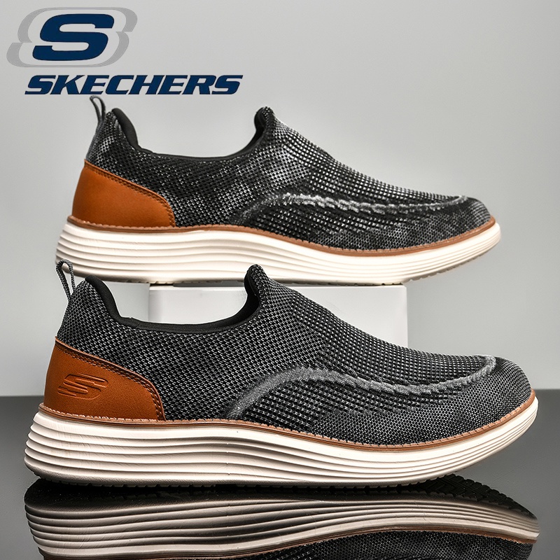 2023新款簡約輕便男鞋一腳蹬鞋樂福鞋帆布鞋*skechers_man Sneaker